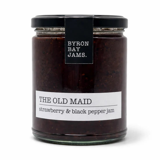 Byron Bay Jams - The Old Maid Strawberry and Black Pepper Jam 295g