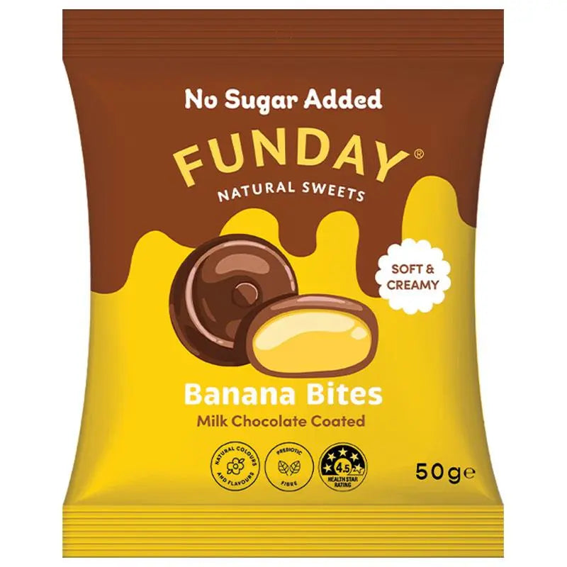 Funday - Funday Milk Chocolate Banana Bites 50g