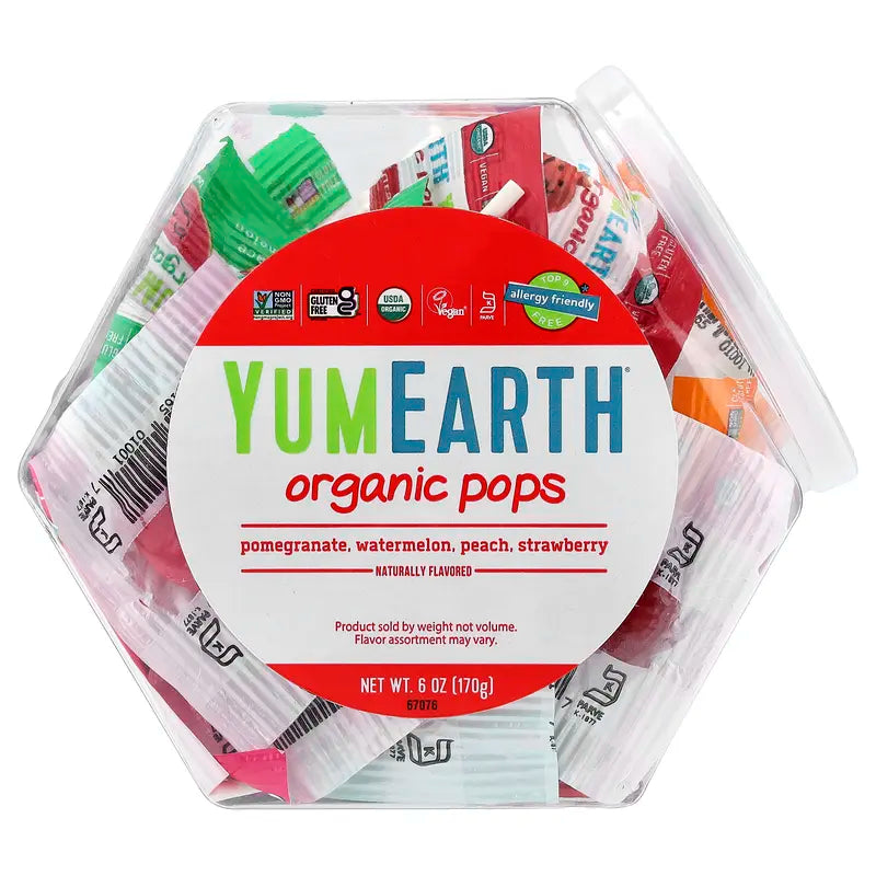 Yum Earth - Assorted lollipops counter tub 850g 850g