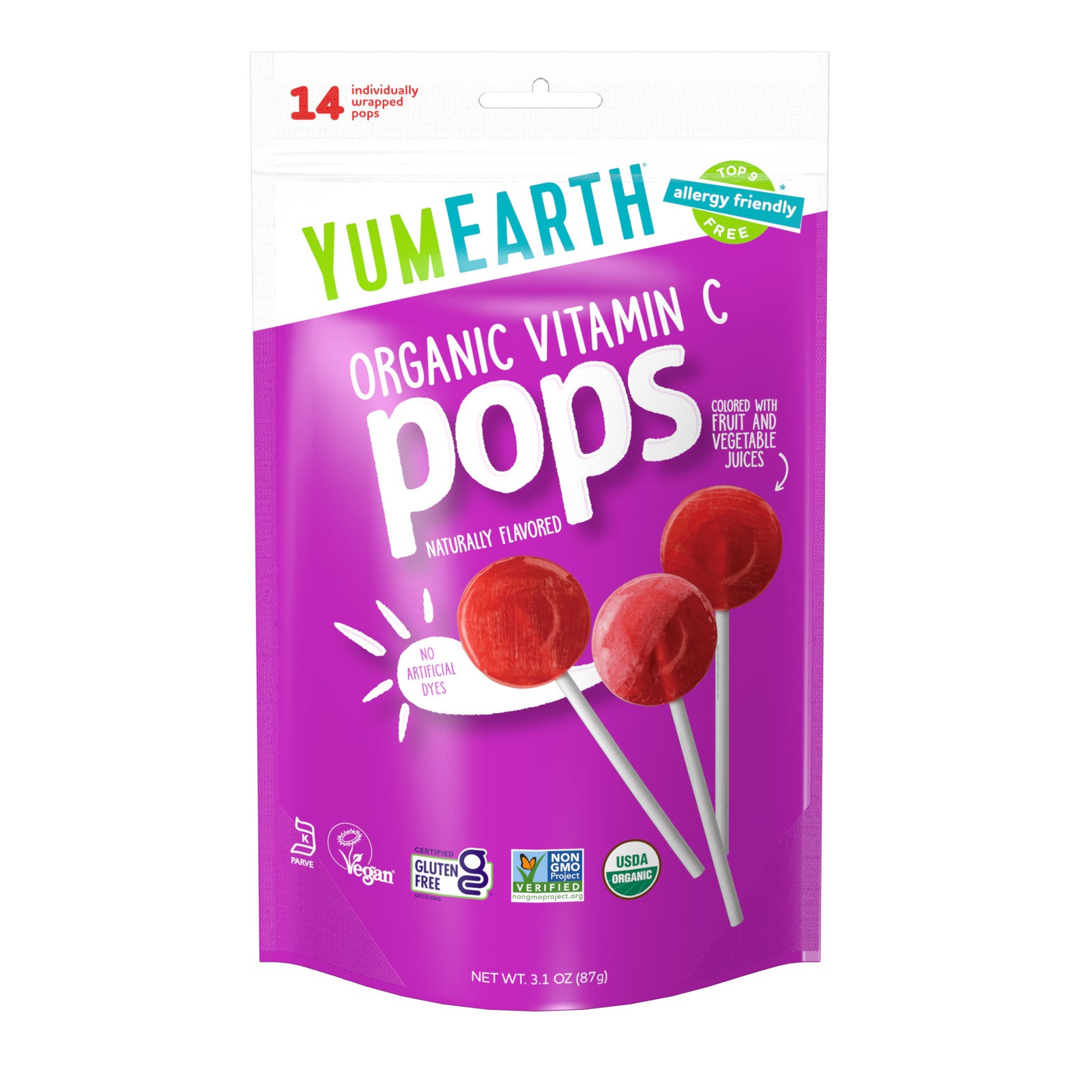 Organic - Lollipops Bags Vitamin C - 14p/bag