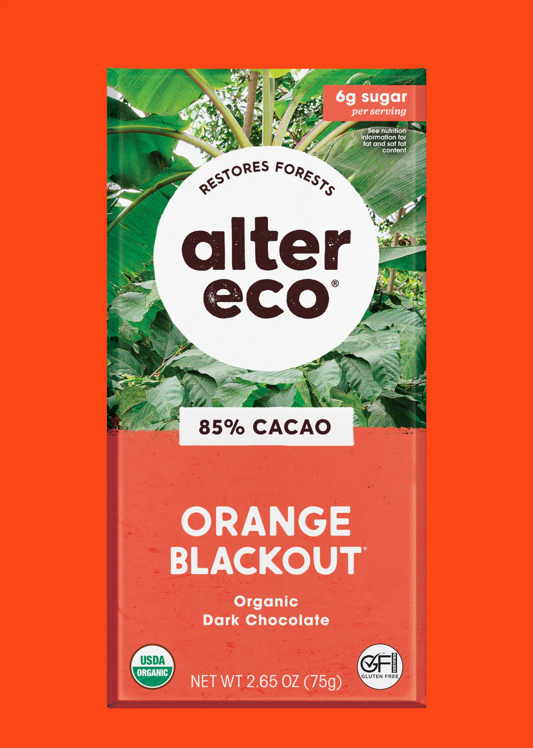 Alter Eco - 85% Cacao Orange Blackout Dark Choc 75g