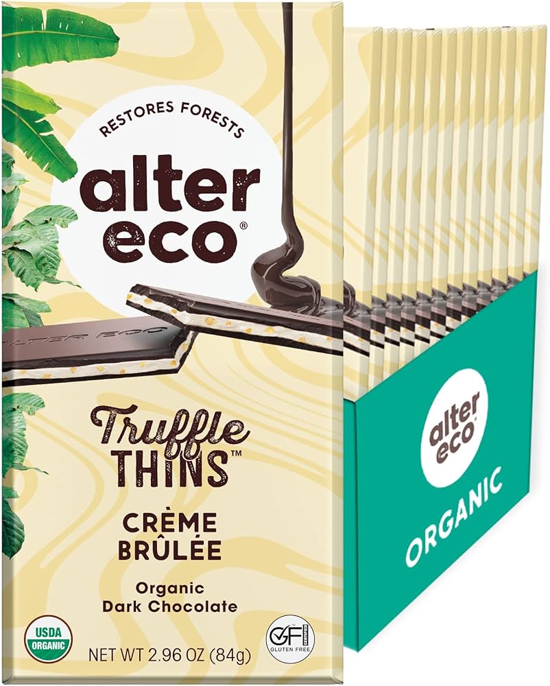 Alter Eco - Truffle Thins Creme Brulee Dark Chocolate 84g