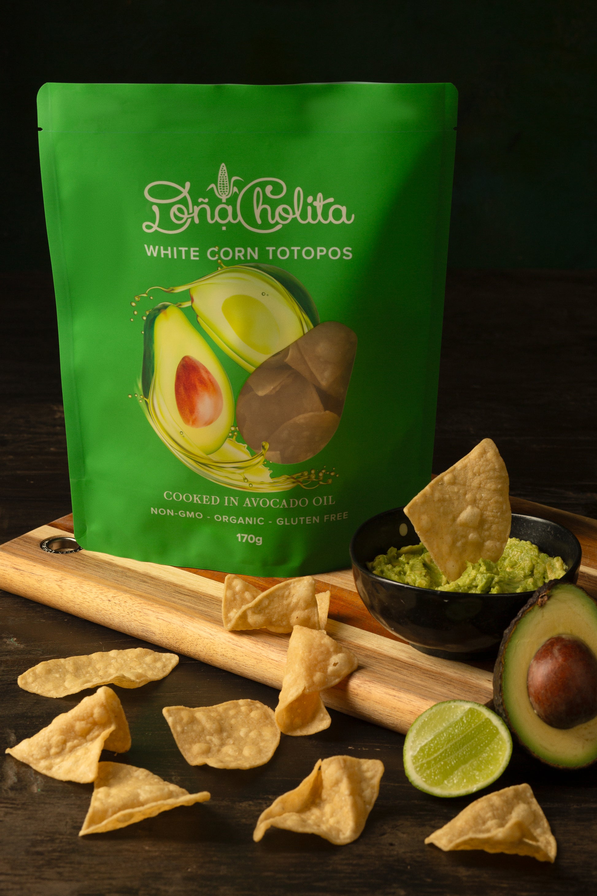 Dona Cholita - White Corn Totopos Avocado Oil G/free 170g