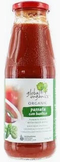 Global Organic - Tomato Passata (puree) Basil Organic (glass) 680g