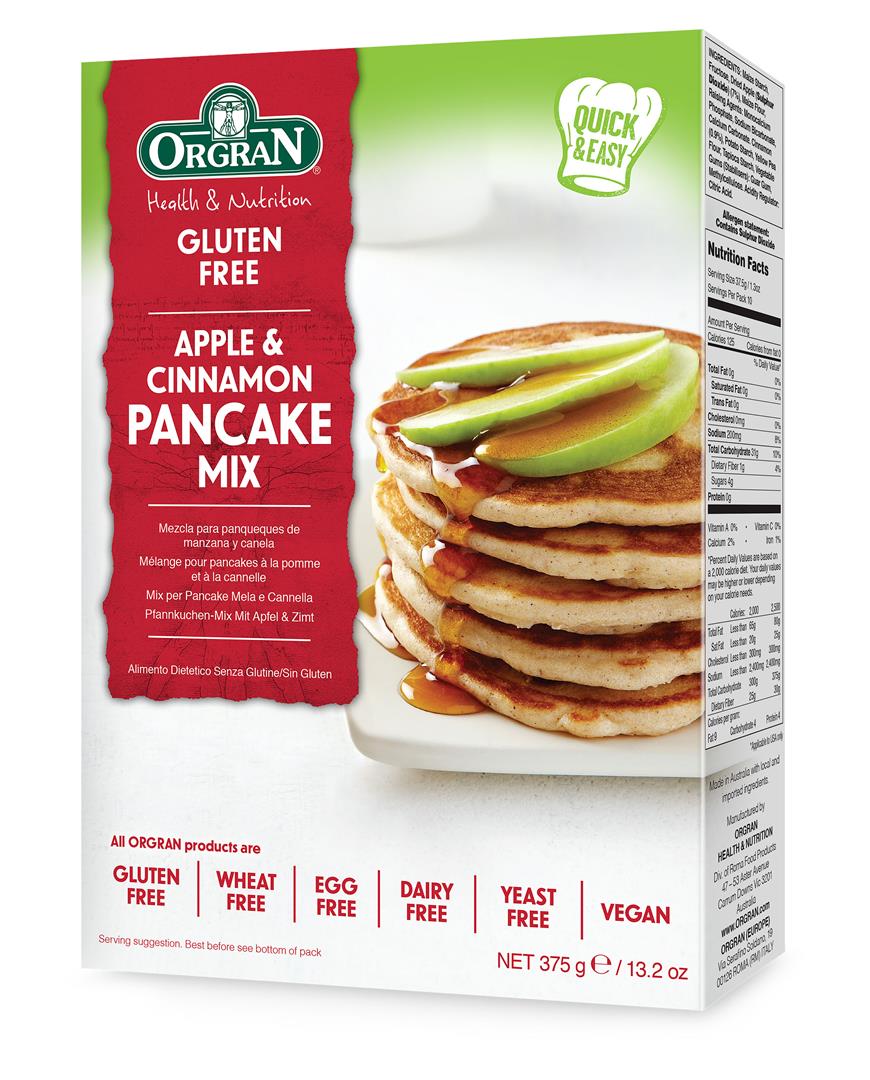 Orgran - Pancake Mix Apple & Cinnamon W/f 375g