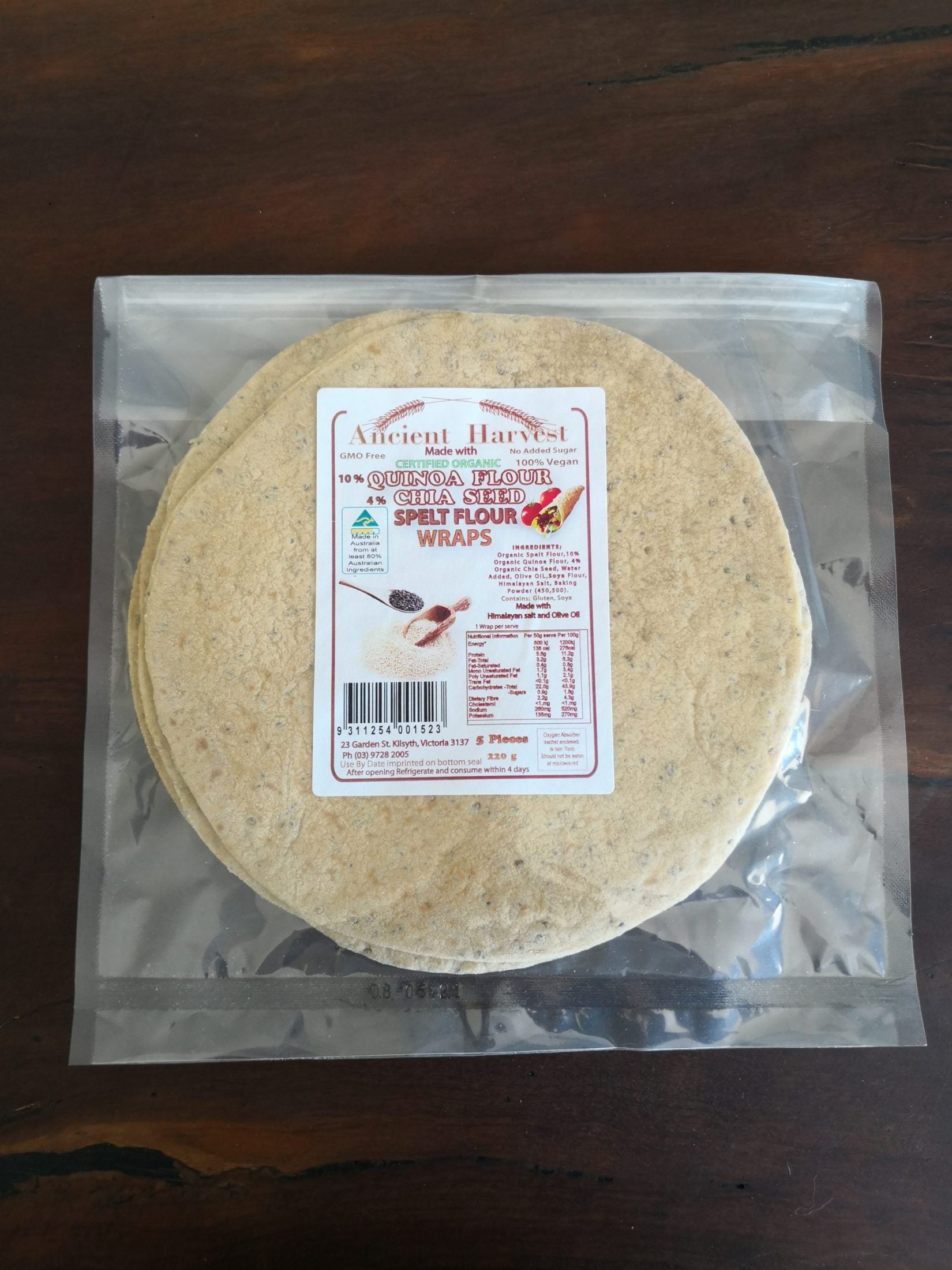 Ancient Harvest - Wrap Organic Chia Spelt 220g