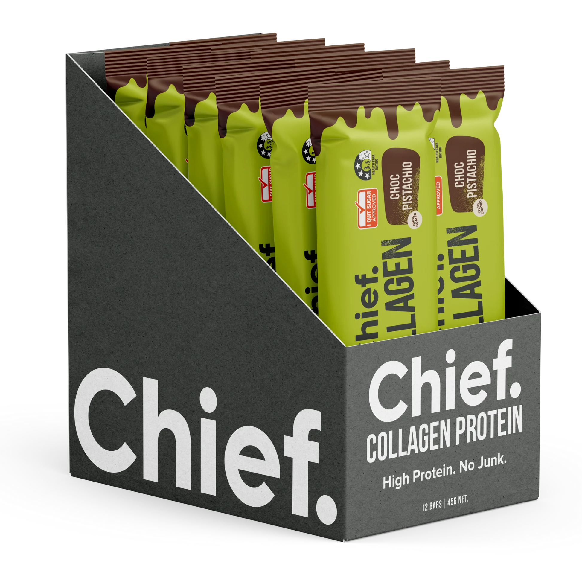 Chief - Collagen Choc Pistachio Bar 45g