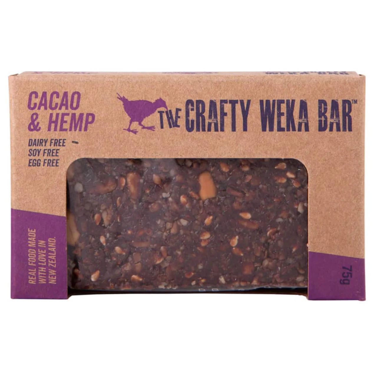 The Crafty Weka Bar - Cacai & Hemp Muesli Bar 75g