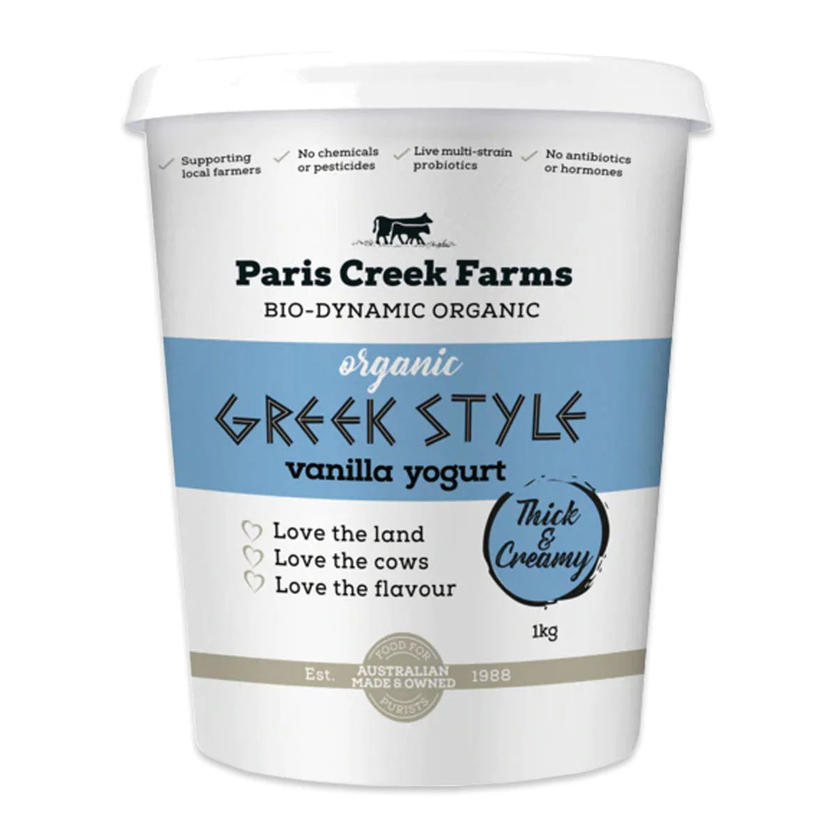 Paris Creek - Greek Style Vanilla Yoghurt 1kg