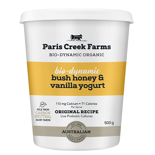 Paris Creek - Bio-Dynamic Bush Honey & Vanilla Yoghurt 500g