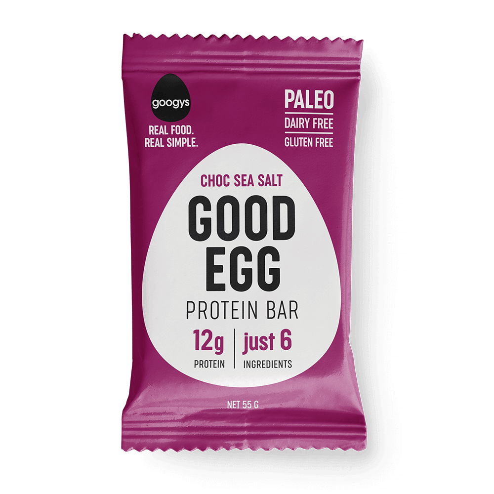 Googys Good Egg - Protein Bar Choc Sea Salt 55g
