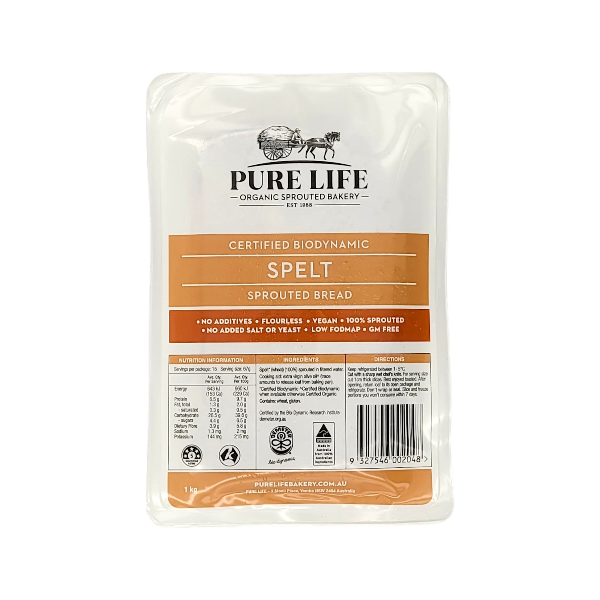 Pure Life - Sprouted Spelt 1kg