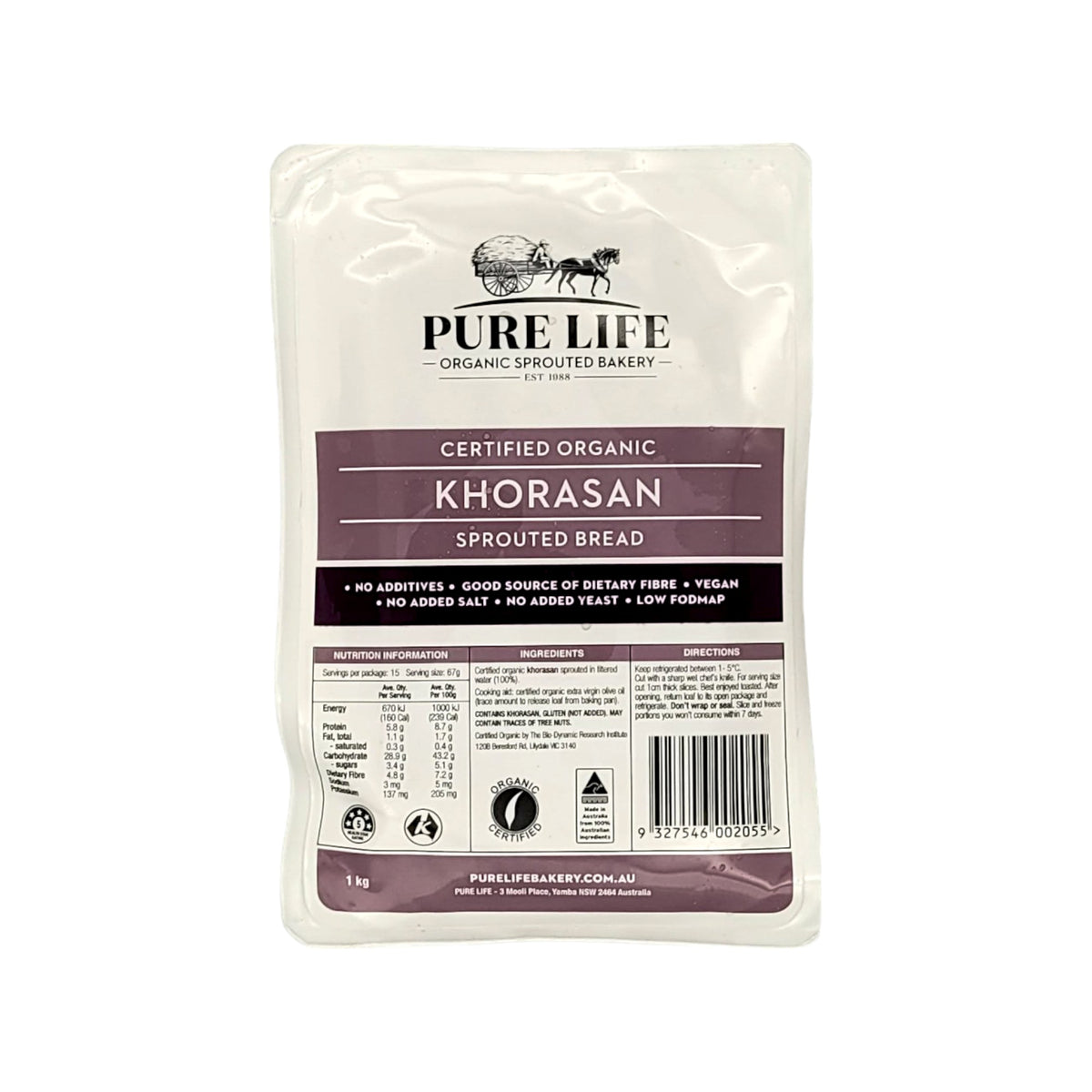 Pure Life - Sprouted Khorasan Loaf 1kg