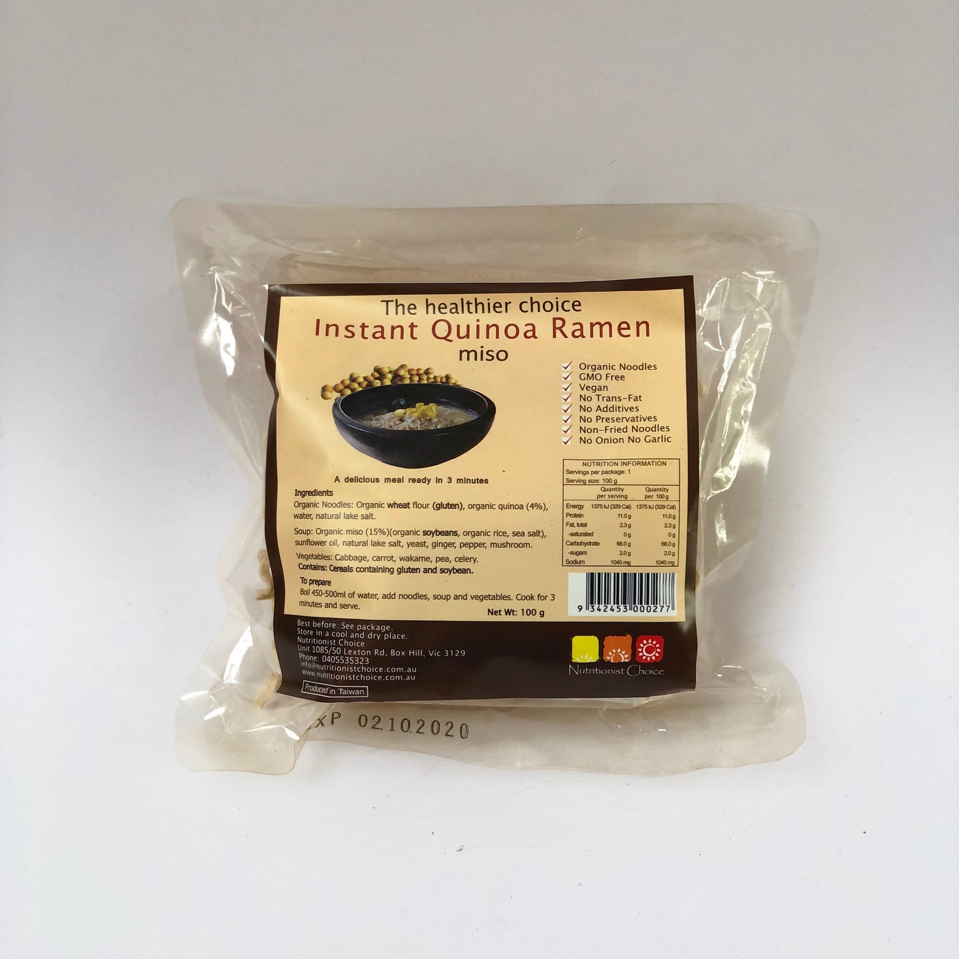 Nutritionist Choice - Instant Quinoa Ramen Miso 100g