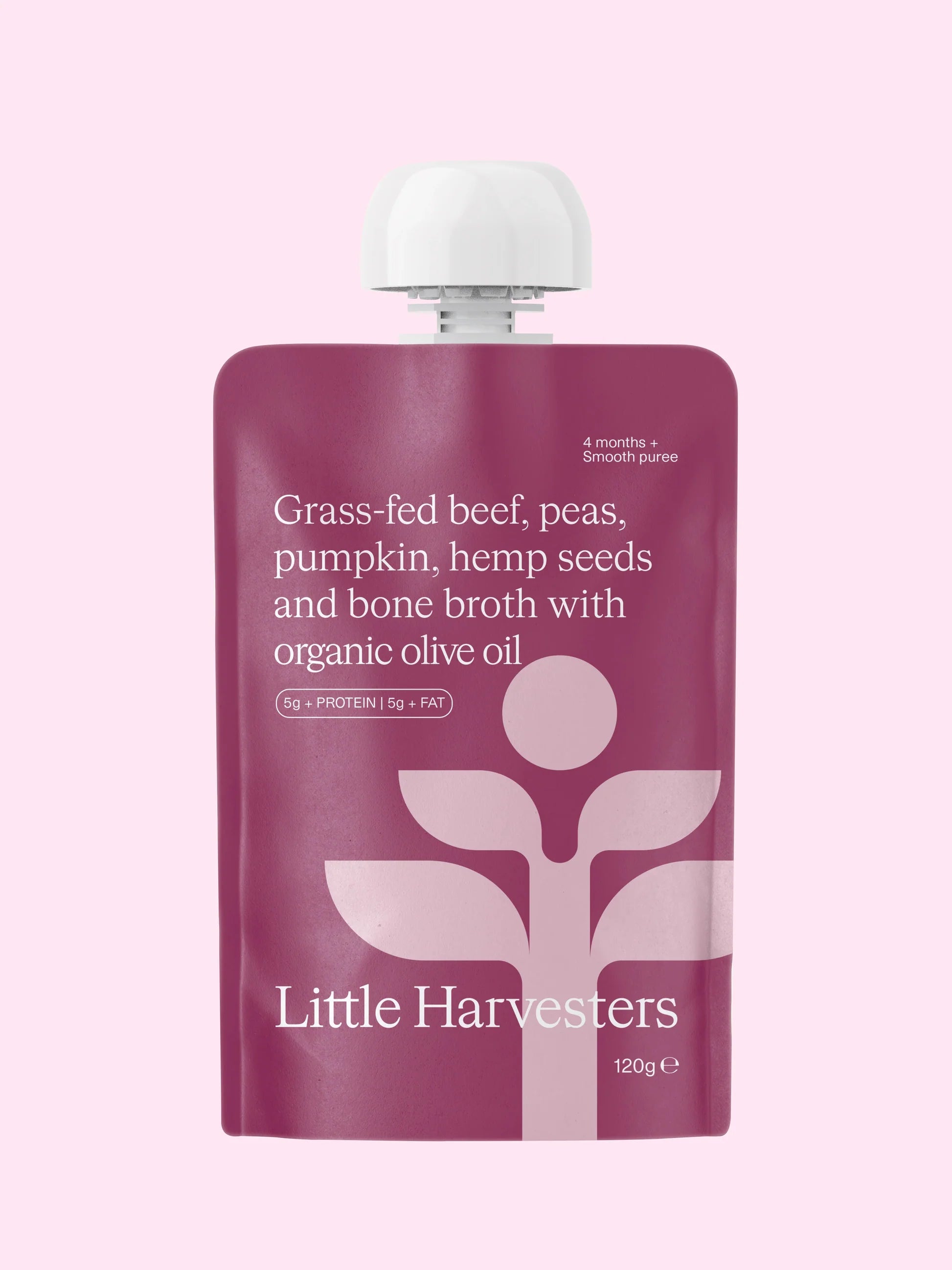 Little Harvest - Puree Pouch Grass-fed Beef Peas Pumpkin 120g