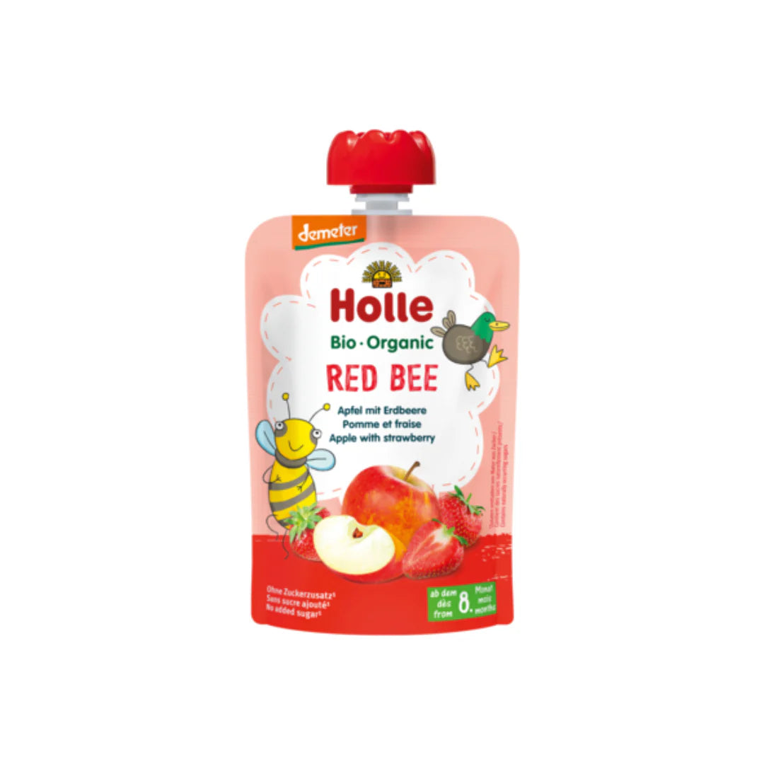 Holle Organic - Red Bee Pouch Apple With Strawberry 100g
