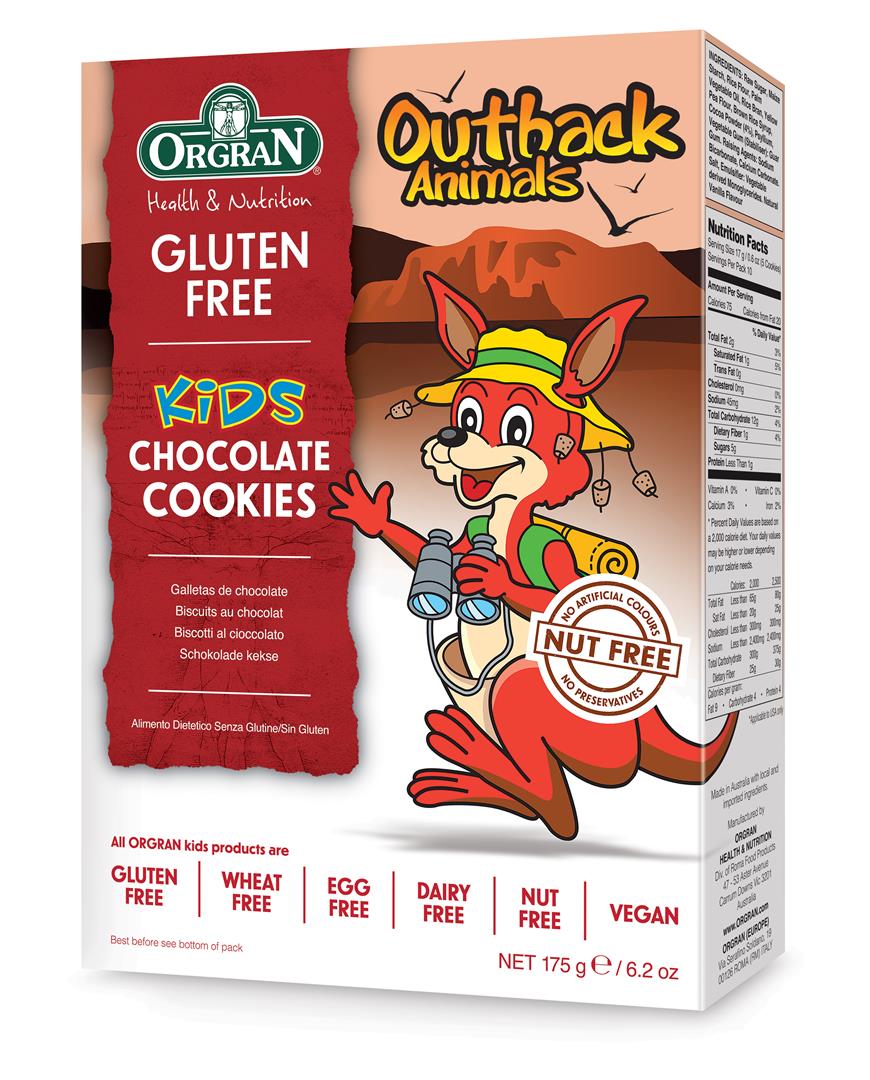 Orgran - Kids Outback Animals Chocolate Cookies 175g