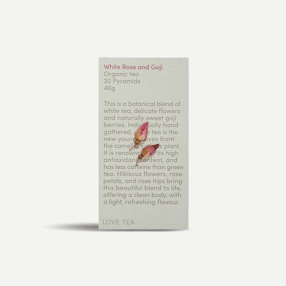 Love Tea - White Rose And Goji Pyramids