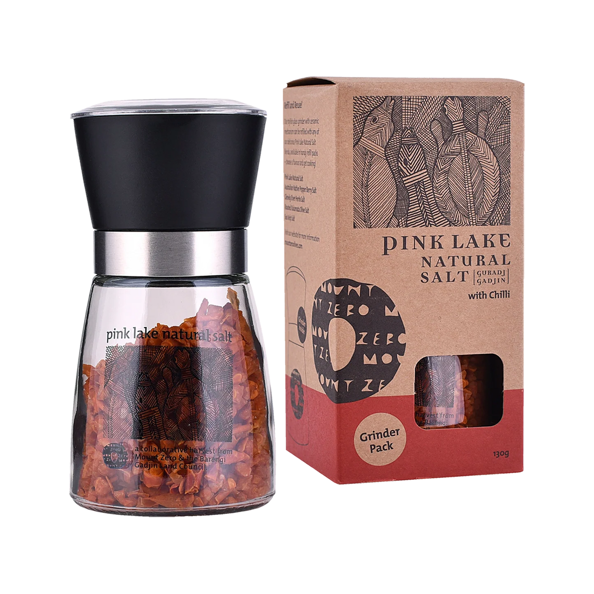 Mount Zero - Pink Lake Salt Grinder Pack with Chilli 150g