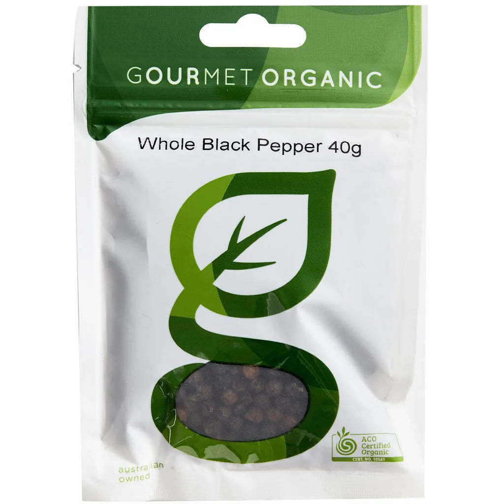 Gourmet Organics - Herbs Pepper Black Whole 40g