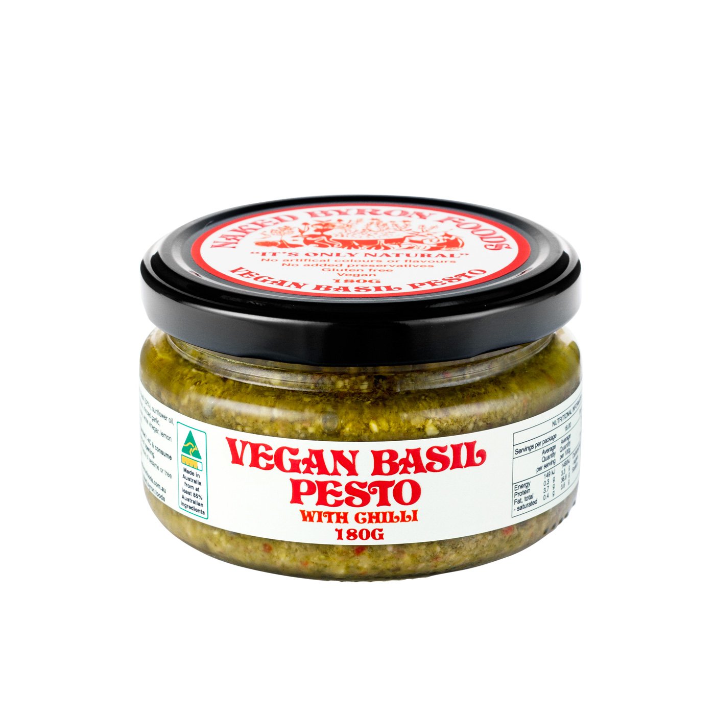 Naked Byron - Basil Pesto (chilli) 180g