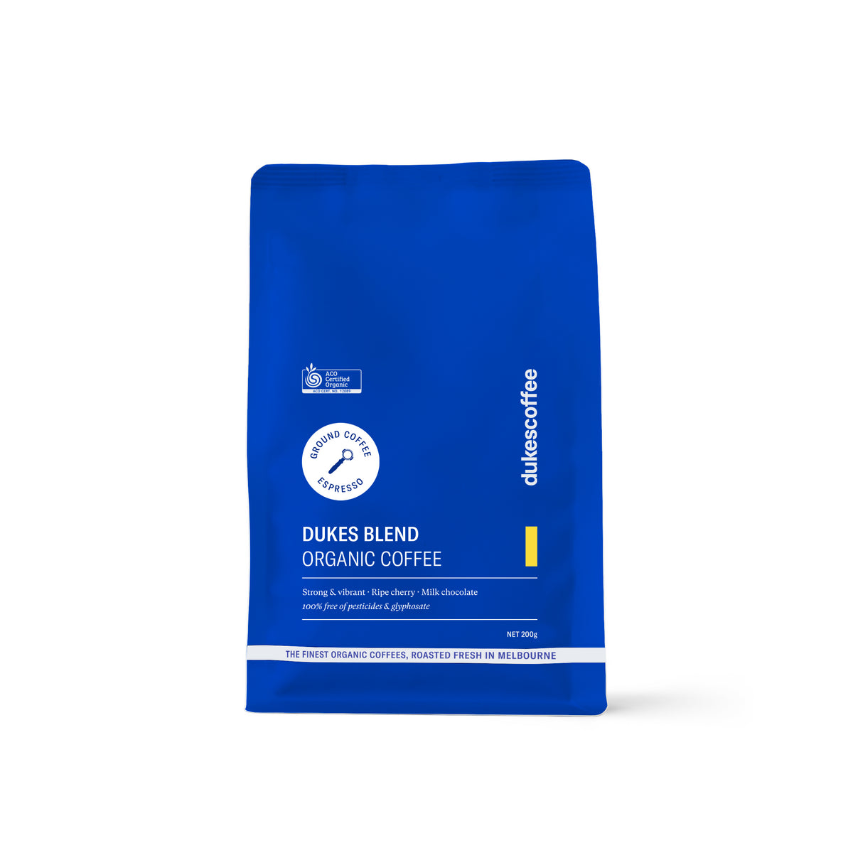 Dukes Coffee - Dukes Blend Organic Coffee Ground Espresso 200g