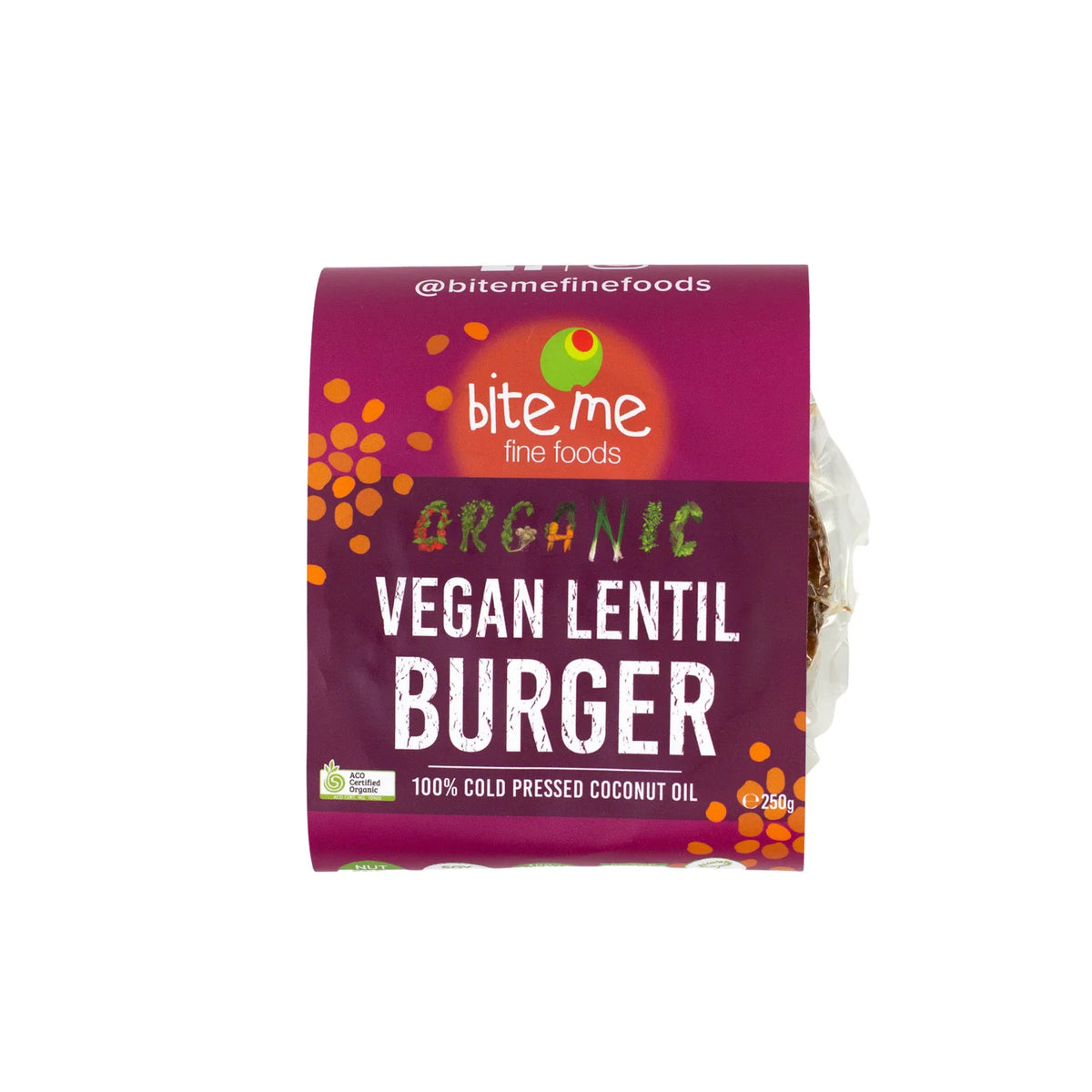Bite Me Fine Foods - Vegan Lentil Burger 250g