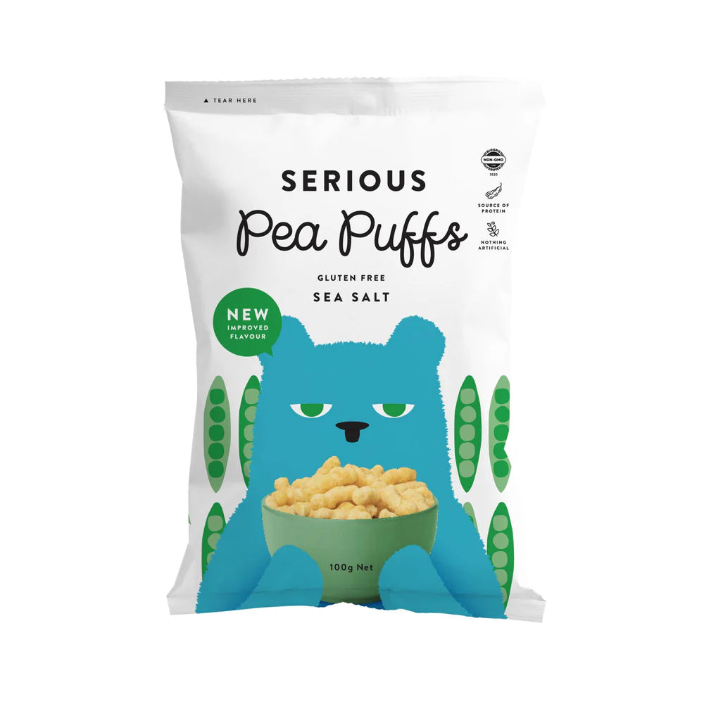 Serious Foods Co - Pea Puffs Gluten Free Sea Salt 100g