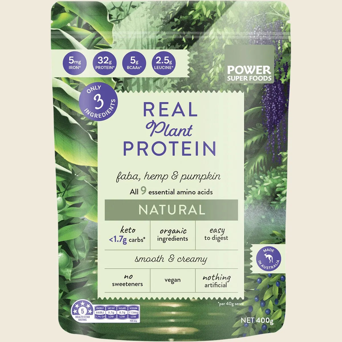 Power Super Foods - Real Plant Protein Natural 400g