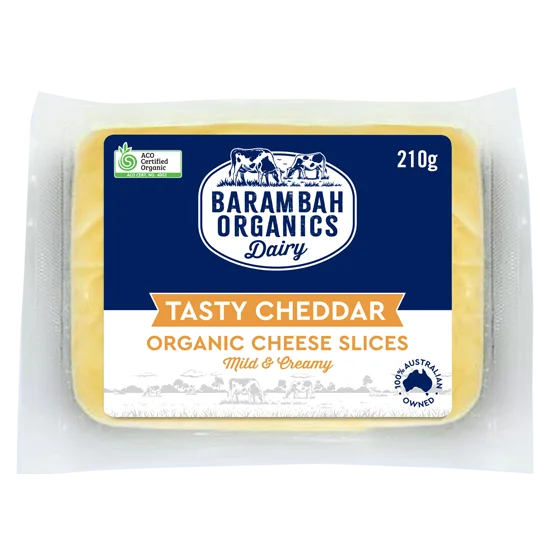 Barambah Organics - Ched Sliced Tasty 210g