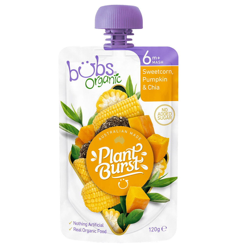 Organic Bubs - Sweetcorn Pumpkin & Chia 6+