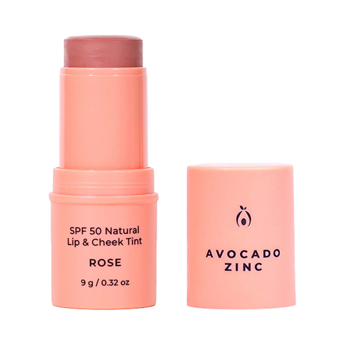 Avocado Zinc - SPF50 Natural Lip & Cheek Tint- Rose 9g