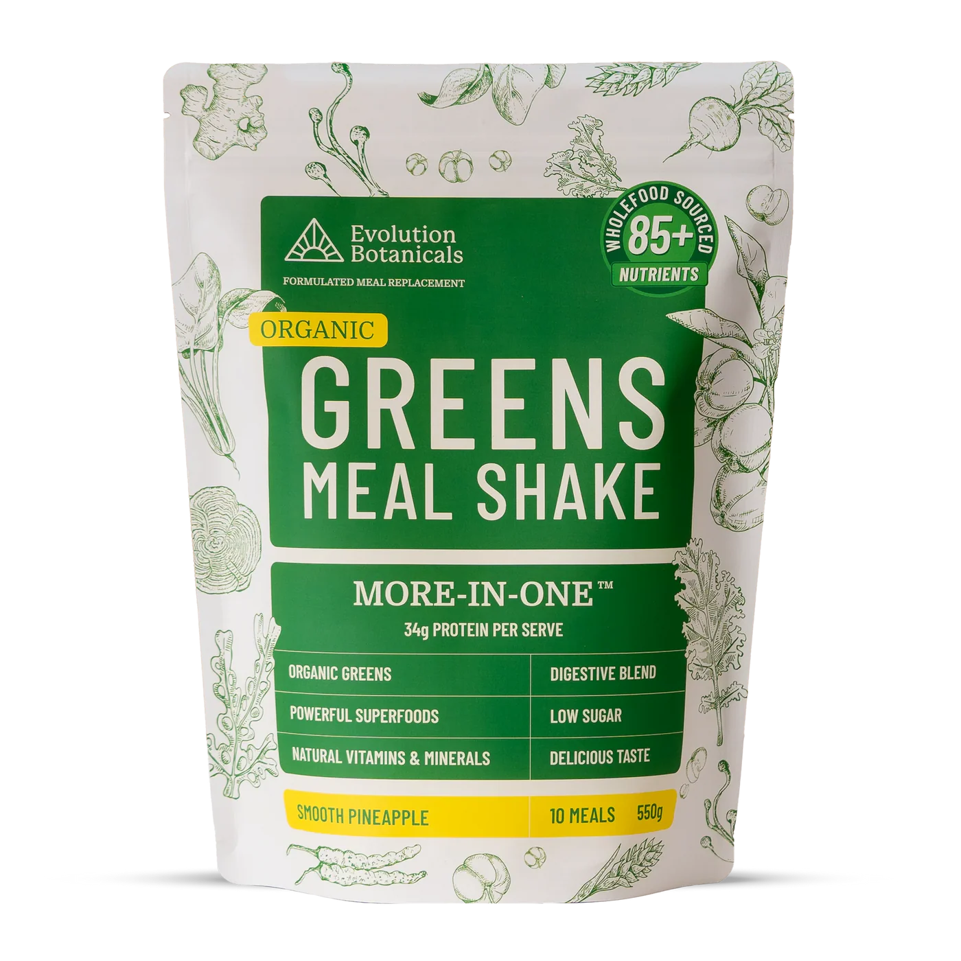 Evolution Botanicals - Organic Greens Protein Meal Pineapple Sml 55g