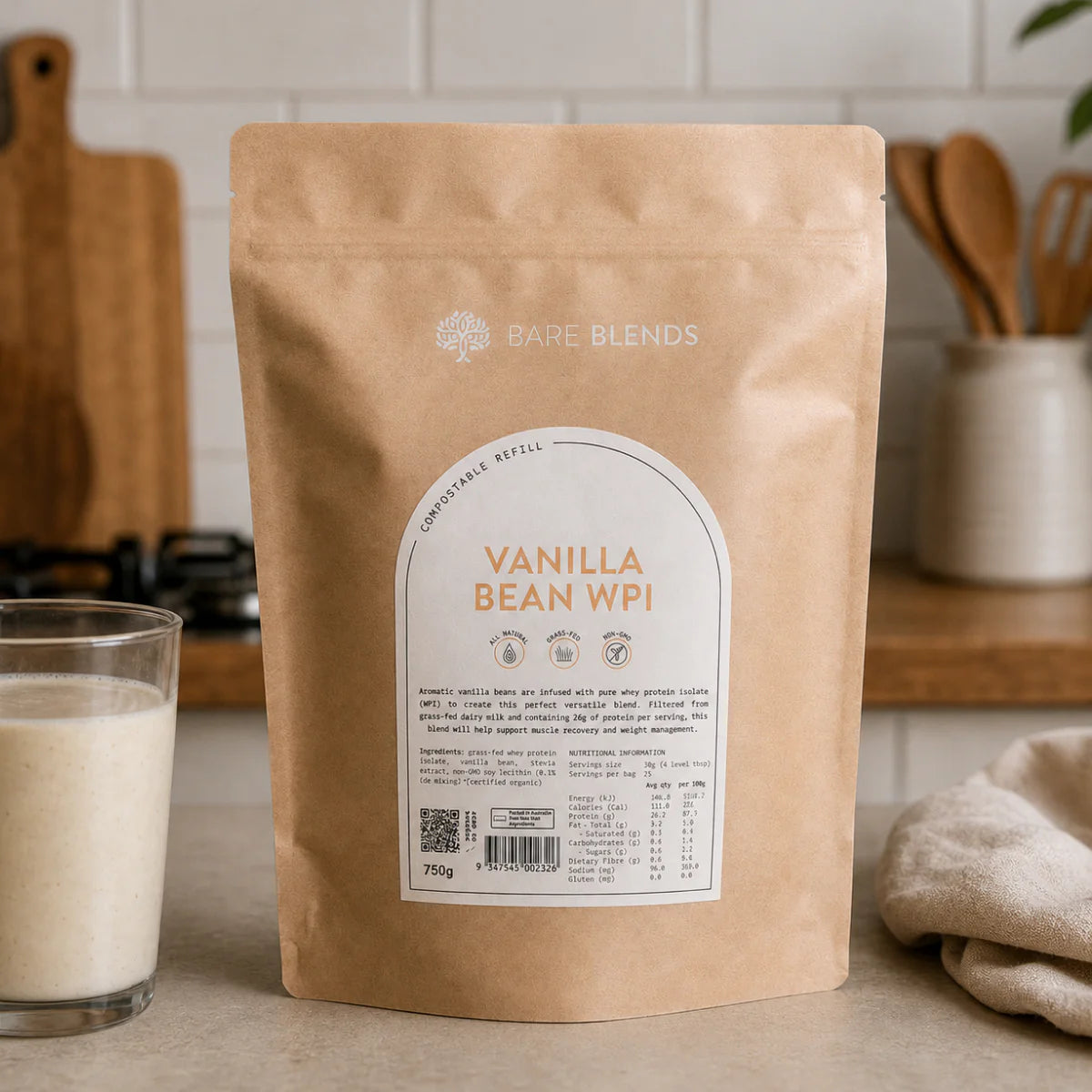 Bare Blends - Vanilla Bean Wpi 750g