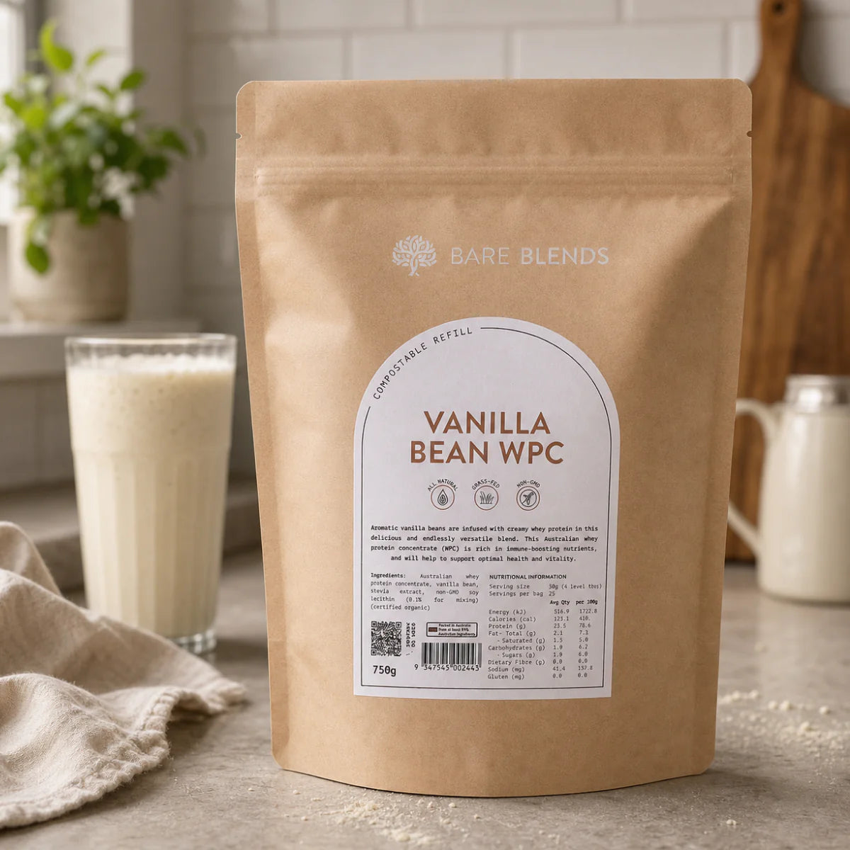 Bare Blends - Vanilla Bean Wpc 750g