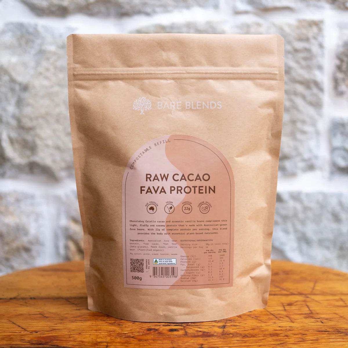 Bare Blends - Raw Cacao Fava Protein 500g