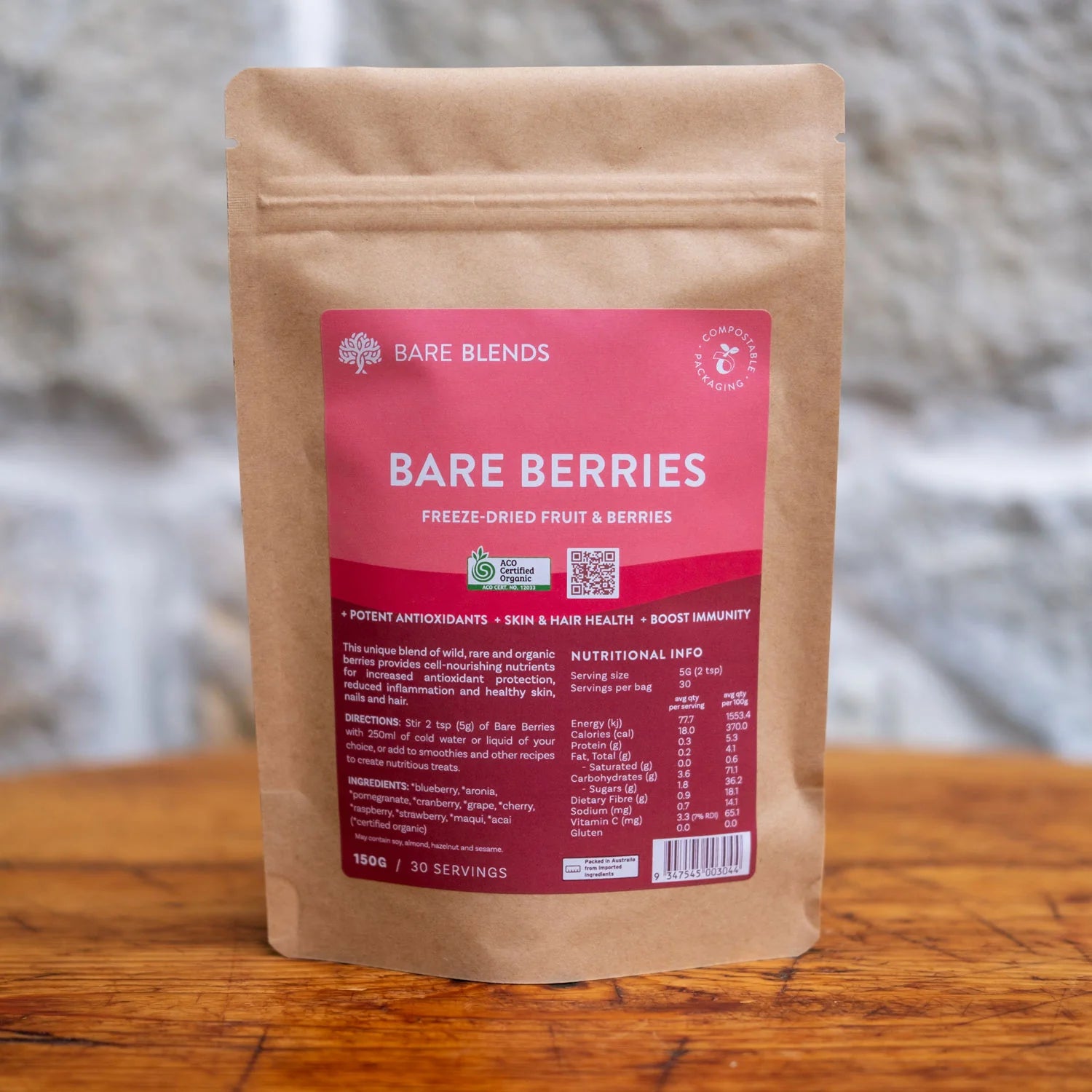 Bare Blends - Bare Berries Freeze-dried Fruit & Berries 150g