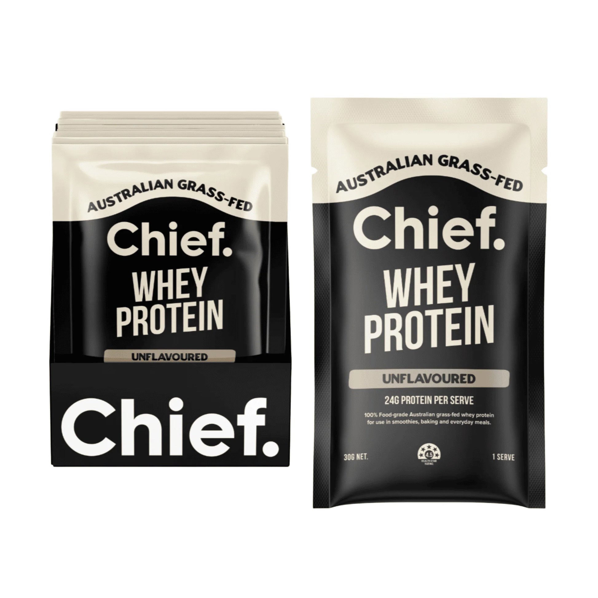 Chief - Whey Protein Unflavoured Sachets 30g