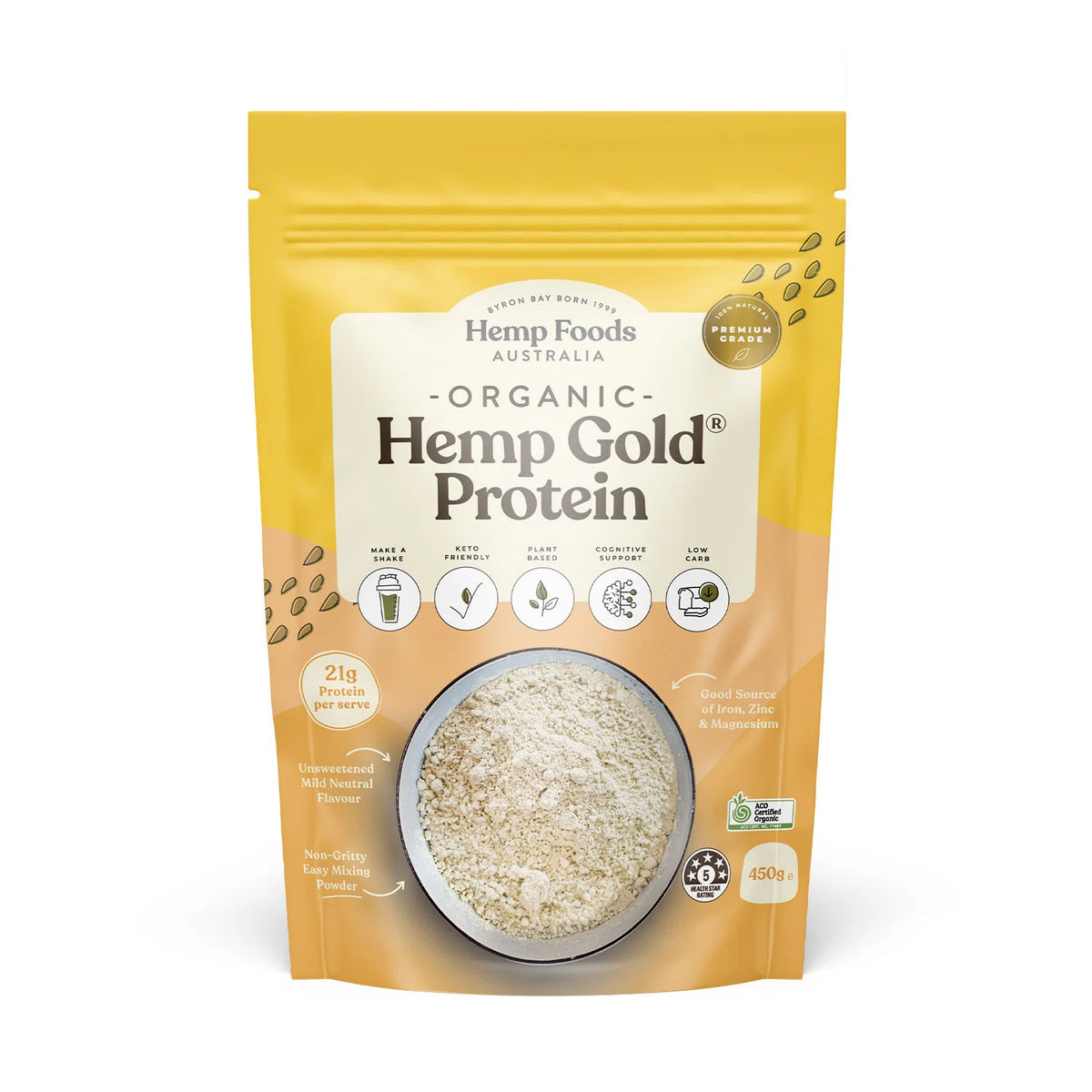 Hemp Foods Australia - Hemp Protein Powder Organic 450g
